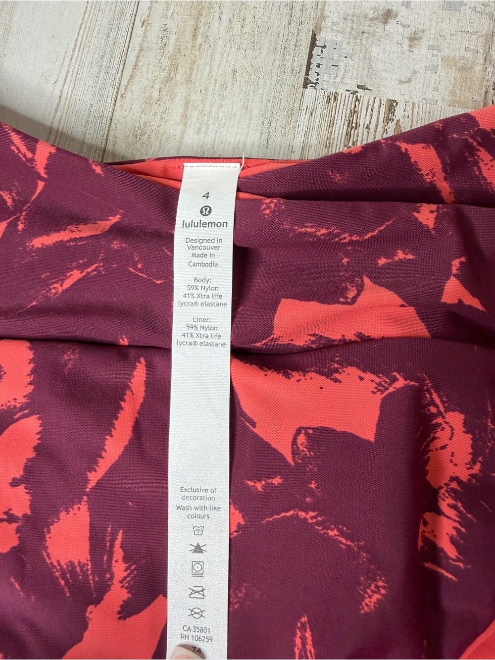 lululemon Coral & Burgundy Abstract Bikini Bottoms - Picture 3 of 13
